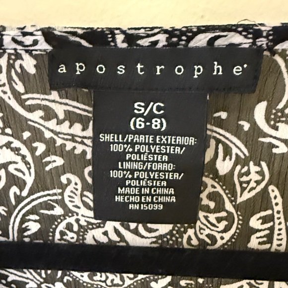 Chic Paisley Tie-Front or Tie back Blouse women’s 3/4 Sleeve top Size S (6-8) - Picture 9 of 16